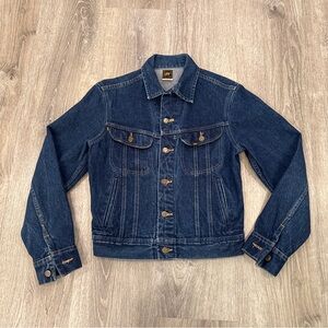 Vtg Lee Denim Jacket Blue Jean PATD 153438 2 Pocket 70s 80s Trucker USA Mens 38R